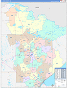 St. Louis County Wall Map Color Cast Style